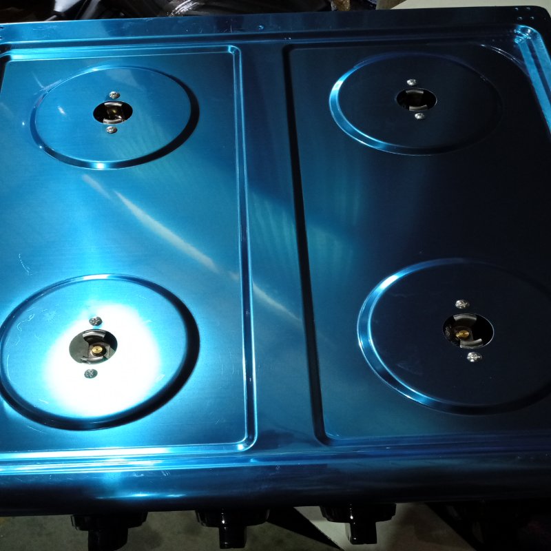 Cocina Encimera a Gas 4 Quemadores con Repisa Glowsong GS-04D, Negro