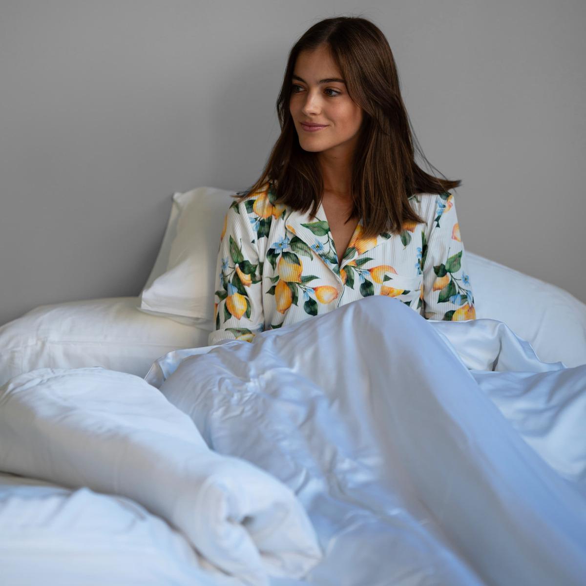 Set De Sabanas Hypnos 100% Bambu Orgánico / Queen Blanco