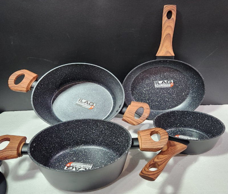 Set de Batería de Cocina Keep Granite Black 7 Piezas Antiadherente ILAG para Inducción