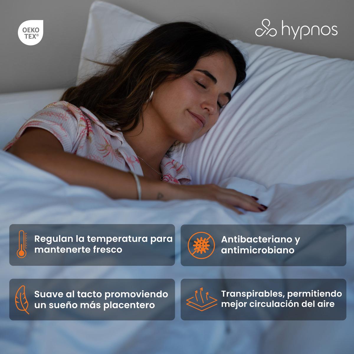 Set De Sabanas Hypnos 100% Bambu Orgánico / Queen Blanco