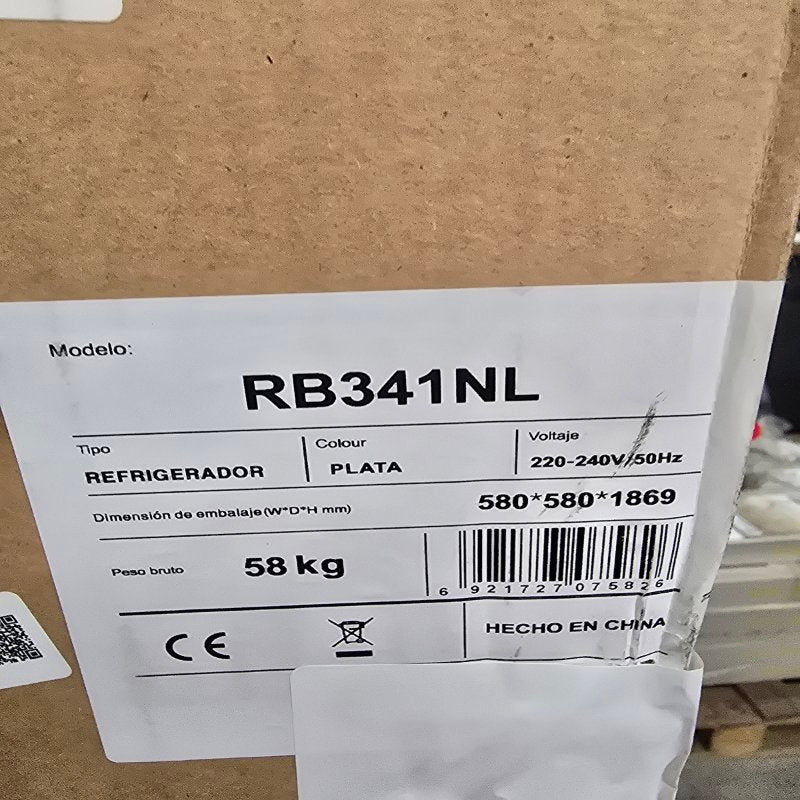 Refrigerador Hisense RB341NL 268 Litros, Plata