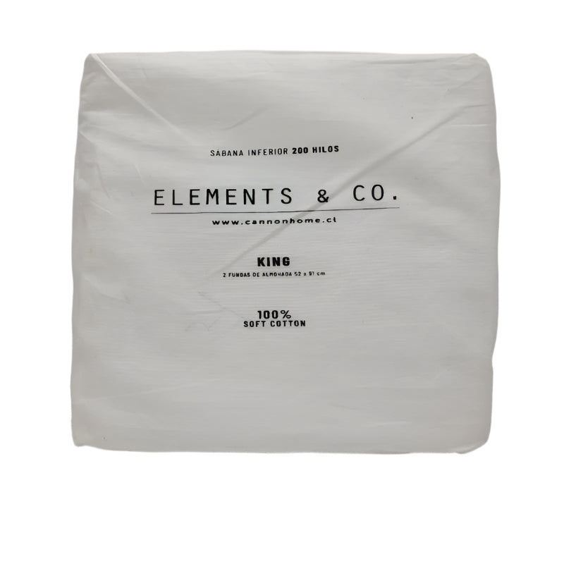 Pack 4 Fundas De Almohada Cannon Home Ec 200h Liso Blanco King