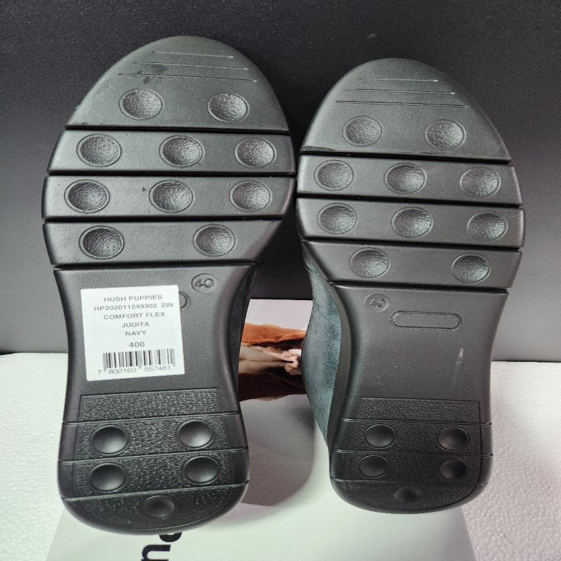 Zapatos de Vestir Hush Puppies Judita Cuero Femenino, Metalizado Navy