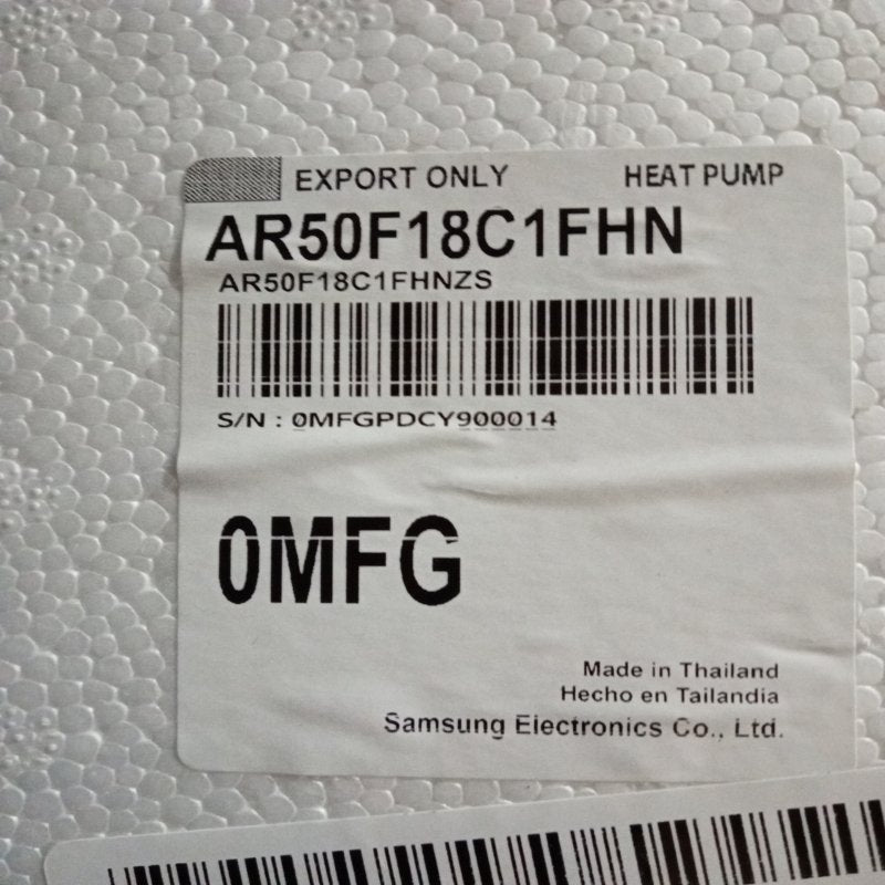 Aire Acondicionado Split Samsung AR50F18C1FHN/ AR50F18C1FHX 18.000 BTU, Blanco
