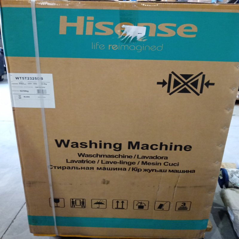 Lavadora Hisense WT5T2325DB 23 kg, Negro