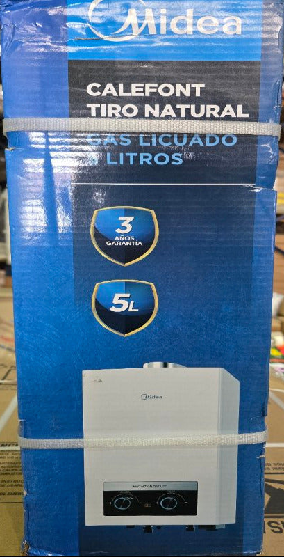 Calefont Tiro Natural Midea MGWH5-10MDNCLW-GL 5 Litros, Blanco