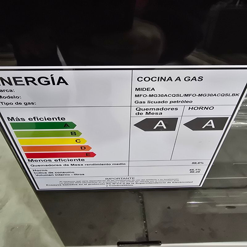 Cocina a Gas 5 Platos Midea MFO-MG30ACQSL, Silver