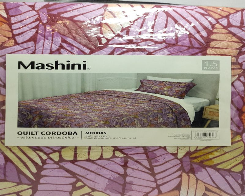 Cobertor De Cama Mashini Cordoba Morado 1.5 Plazas