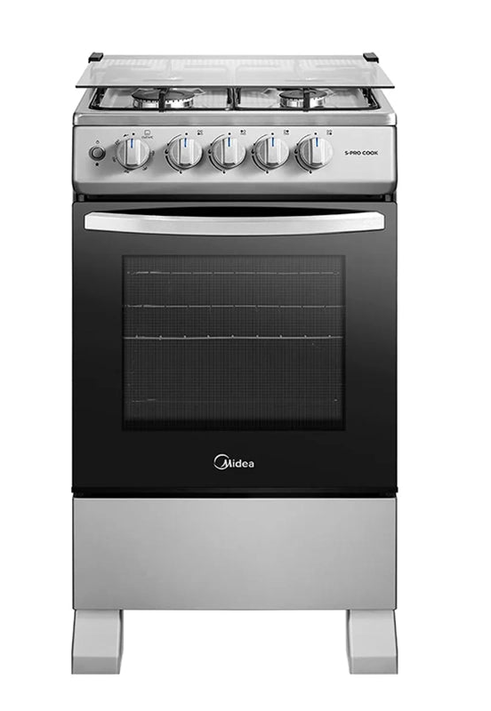 Cocina a Gas Midea MFO-MG20TCSSL de 4 Platos, Color Silver