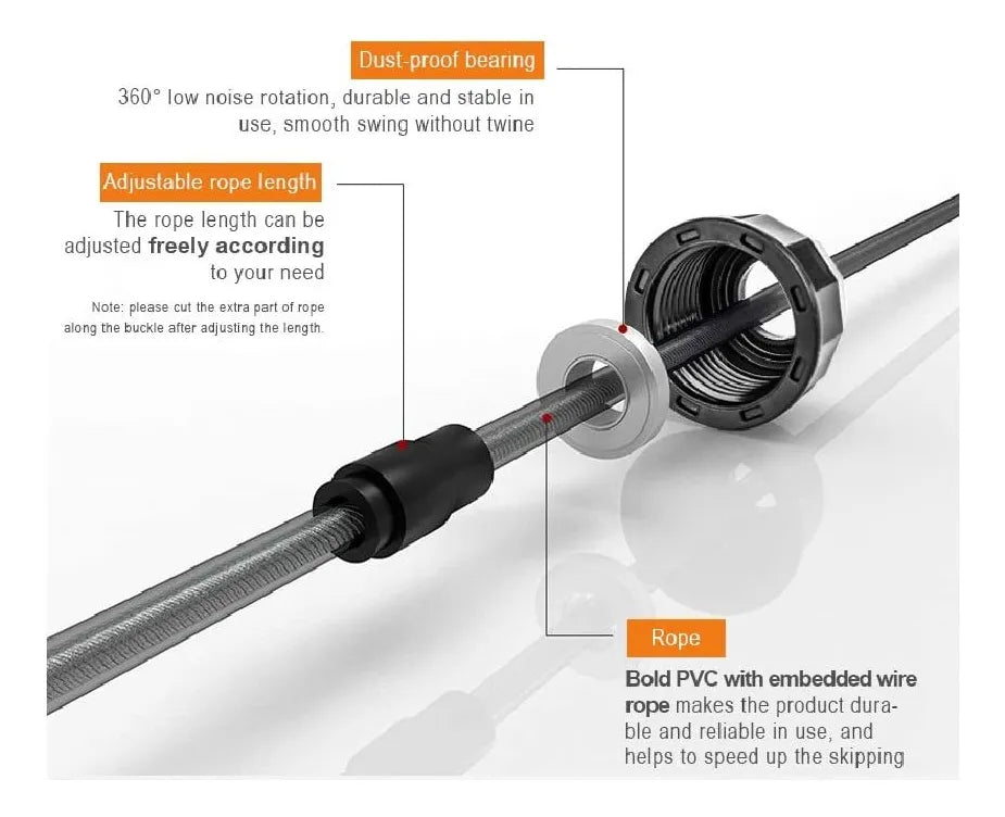 Cuerda Para Entrenamiento Degol Con Rodamientos Con Manillas Negro