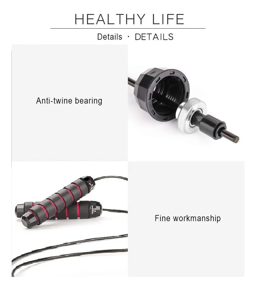 Cuerda Para Entrenamiento Degol Con Rodamientos Con Manillas Negro