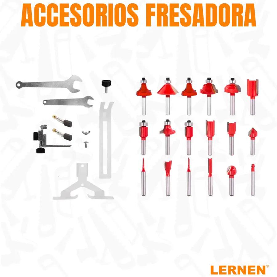 Kit Fresadora De Mano Router Tupi Lernen 6-6.35mm 50hz