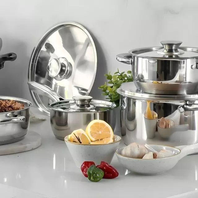 Batería de Cocina WENS Serie 450 – Acero Inoxidable 7 Piezas