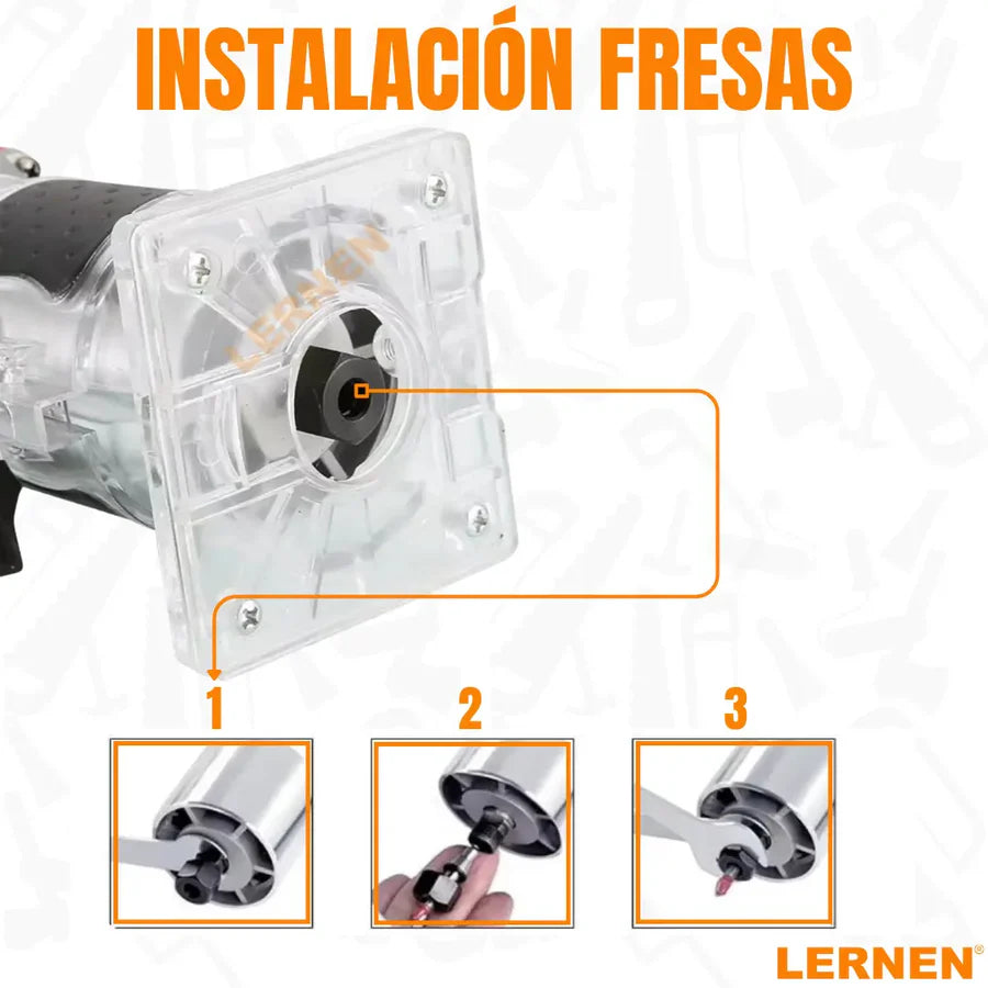 Kit Fresadora De Mano Router Tupi Lernen 6-6.35mm 50hz