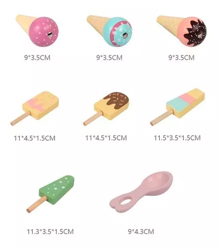 Juguete Didactico Genérico Mini Carro De Helados Madera