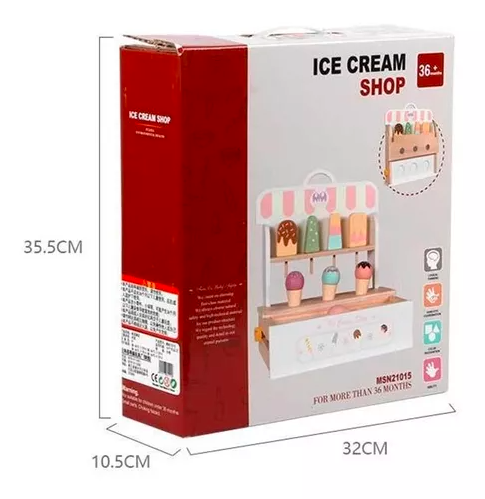 Juguete Didactico Genérico Mini Carro De Helados Madera