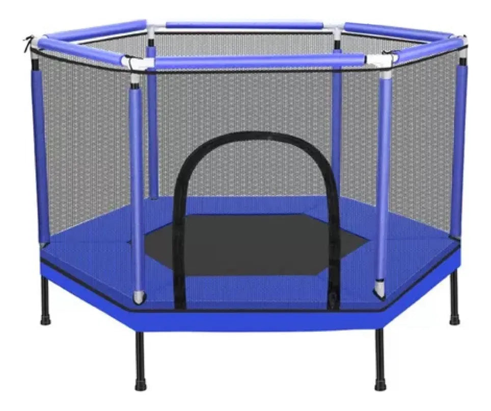 Trampollin Cama Elastica Con Malla Para Ninos Generico Azul 140 Cm