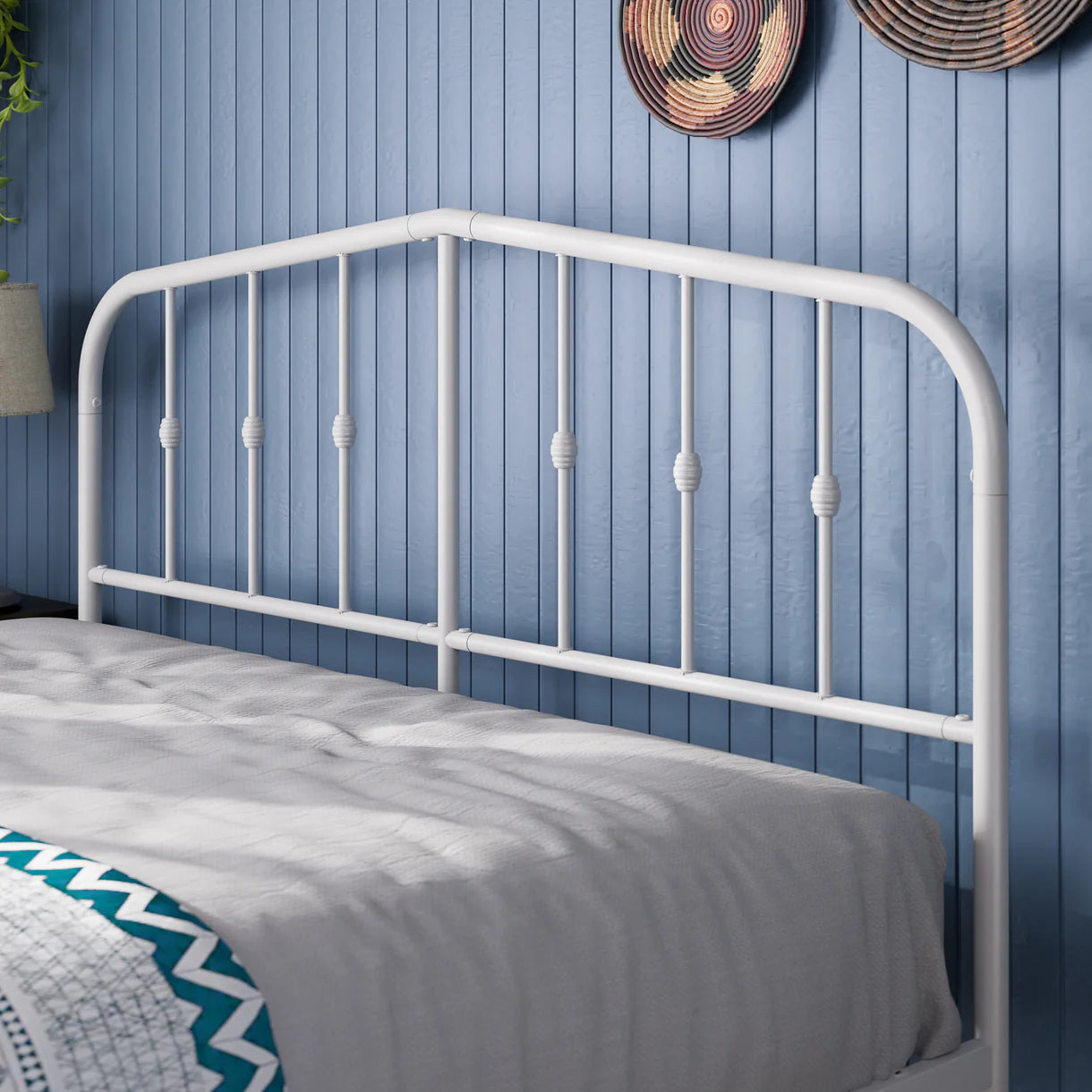 Base de Cama 2 Plazas con Respaldo ZINUS Heidi Blanco