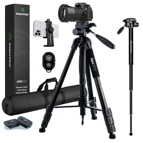 TRIPODE DE 70" KOBRA TECH APEX A70 NEGRO
