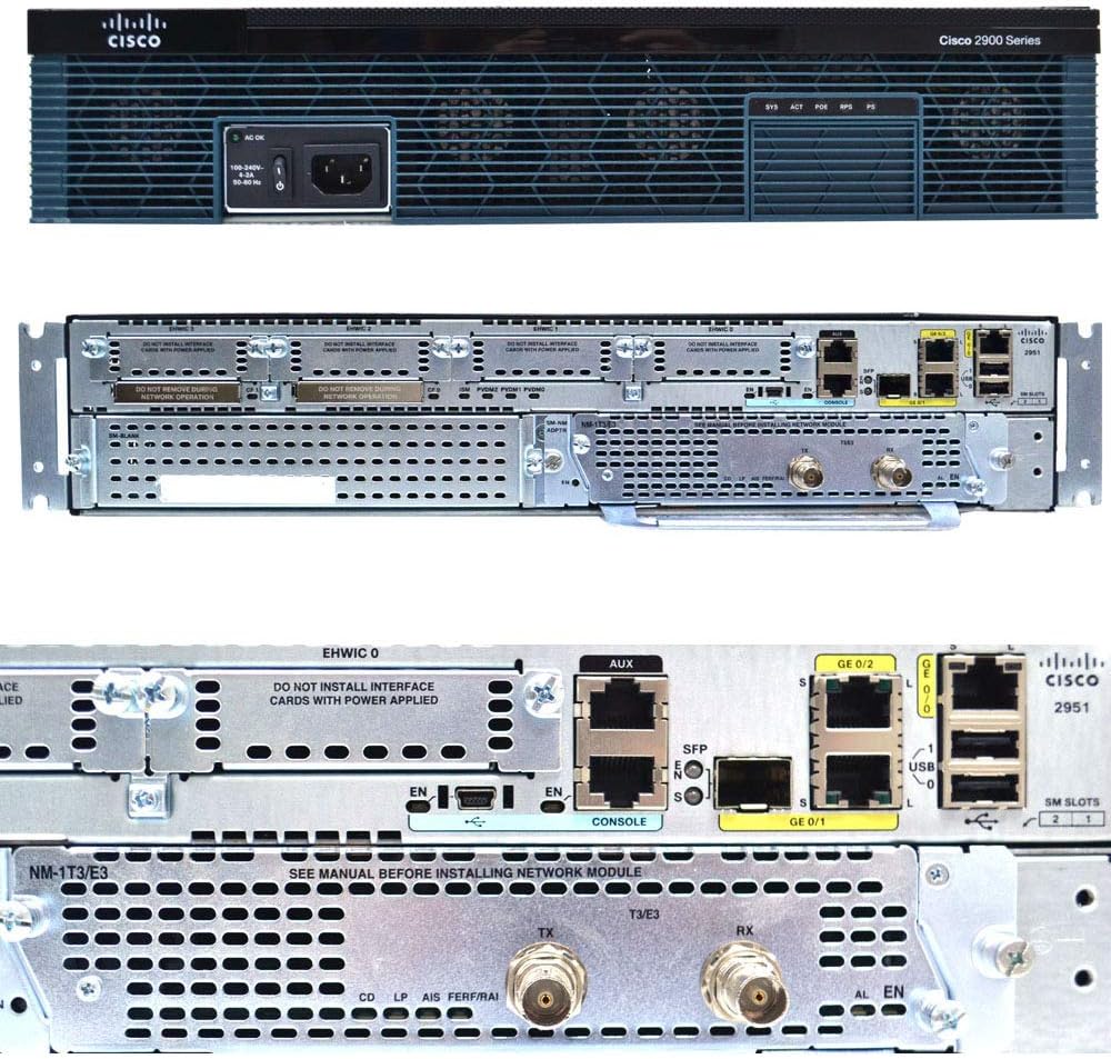 ENRUTADOR DE SERVICIOS INTEGRADOS CISCO 2951/K9 NEGRO