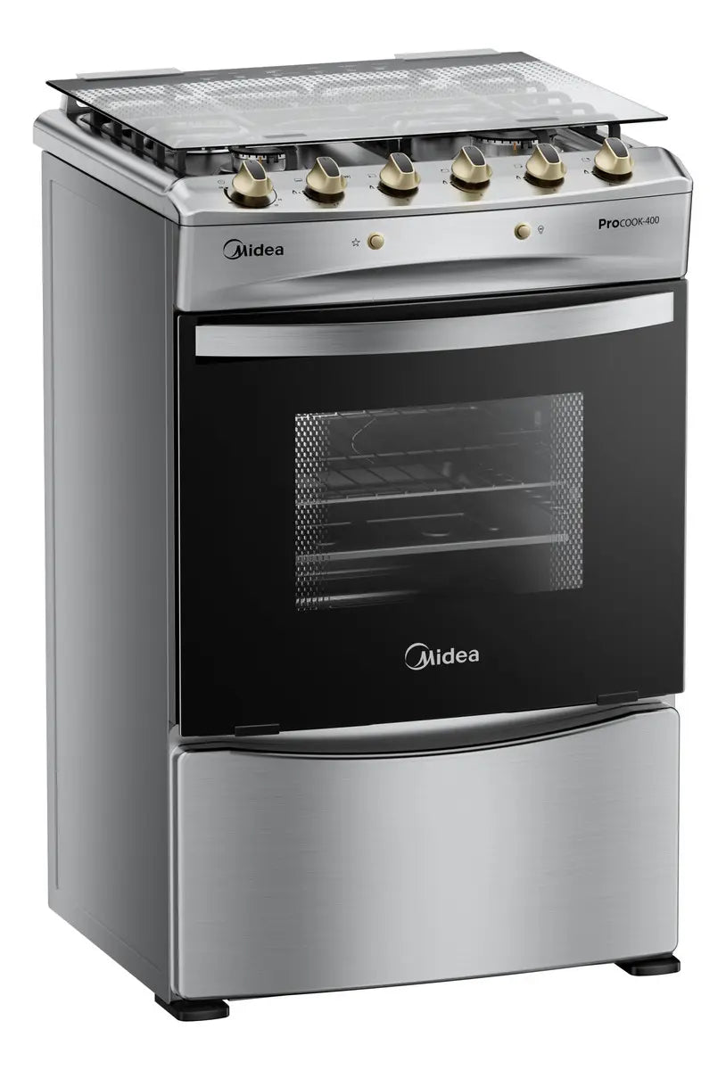 Cocina a Gas 4 Platos Midea MCG-4QPI24NS, Gris
