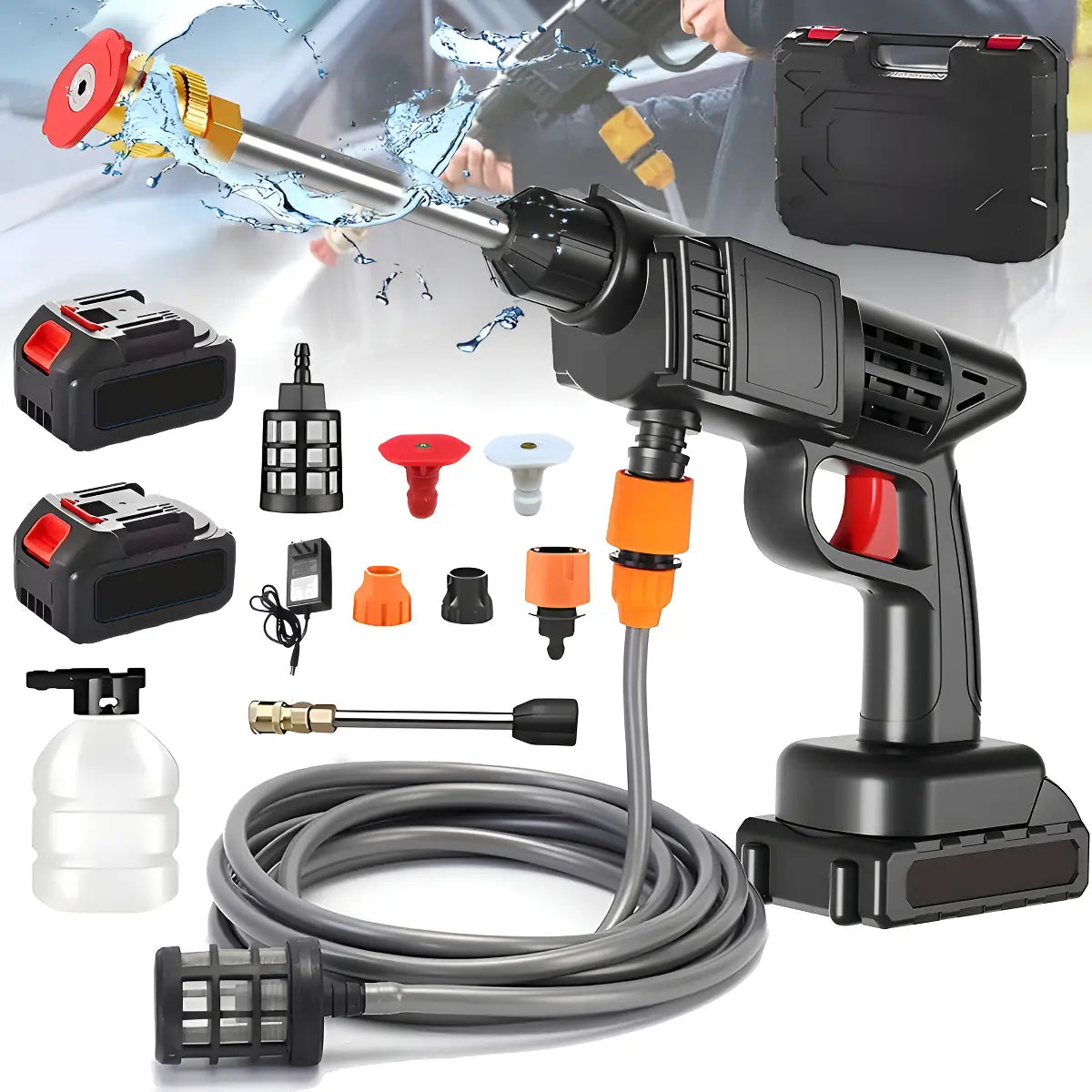 Hidrolavadora Inalámbrica Water Cannon 48V con 2 Baterías