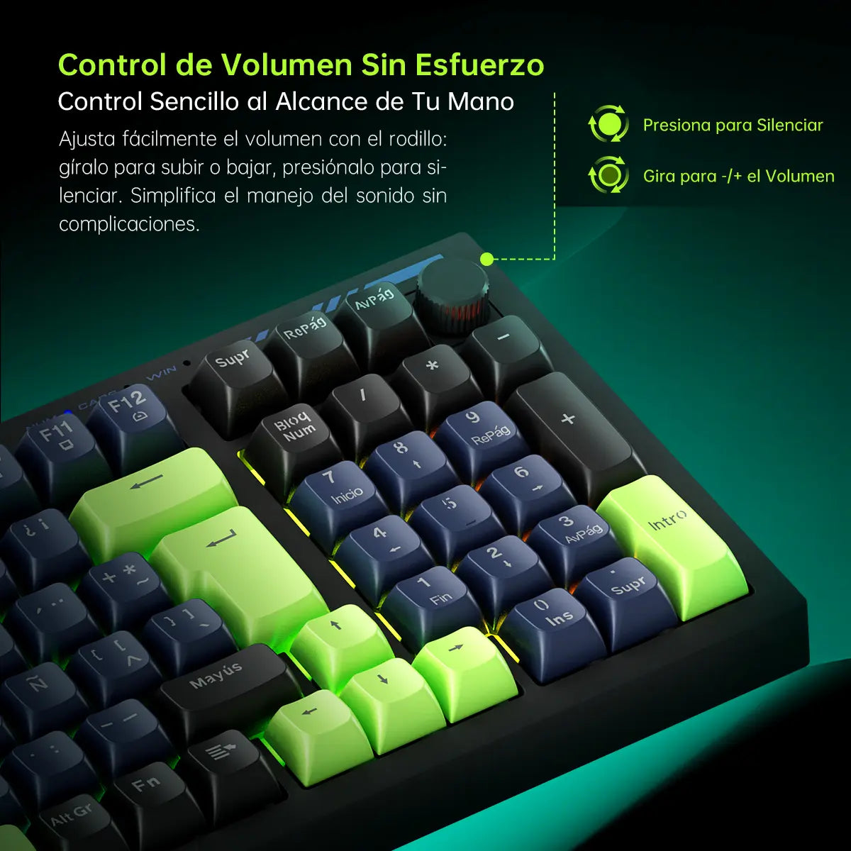 Teclado Numérico Machenike K1 Silencioso para Gaming, Negro