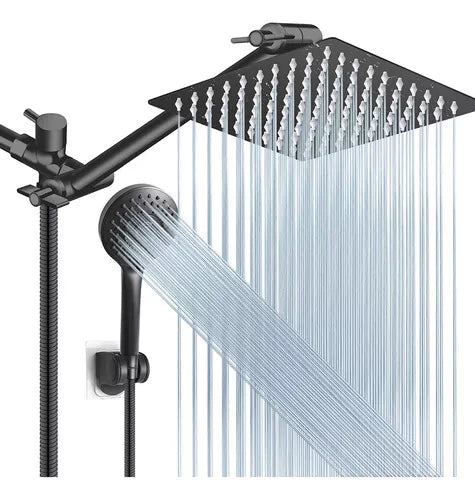 Ducha Regadera Generico Cuadrada Con Brazo De Extensión Negro