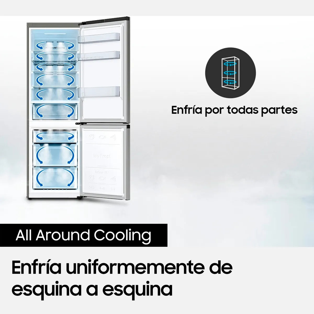 Refrigerador Bottom Freezer Samsung RB33J3830SA 338 Litros, Plateado