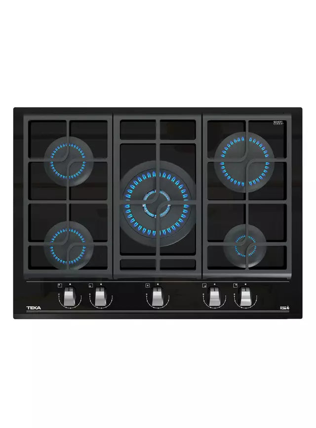 Cocina Encimera a Gas Teka GZC75330 XBB LB 5 Quemadores con Cristal Templado