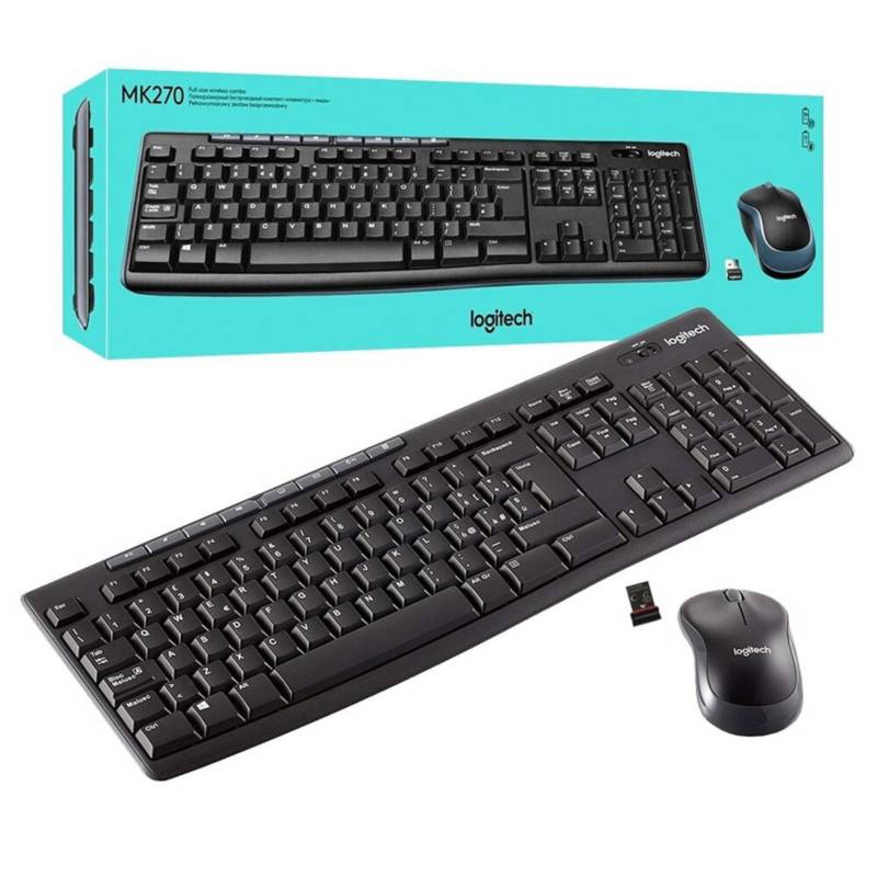 Kit Mouse + Teclado Inalámbrico Logitech Mk270 Negro