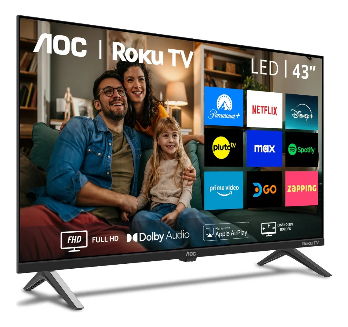Smart TV LED 43 Pulgadas AOC 43S5045 con Roku TV
