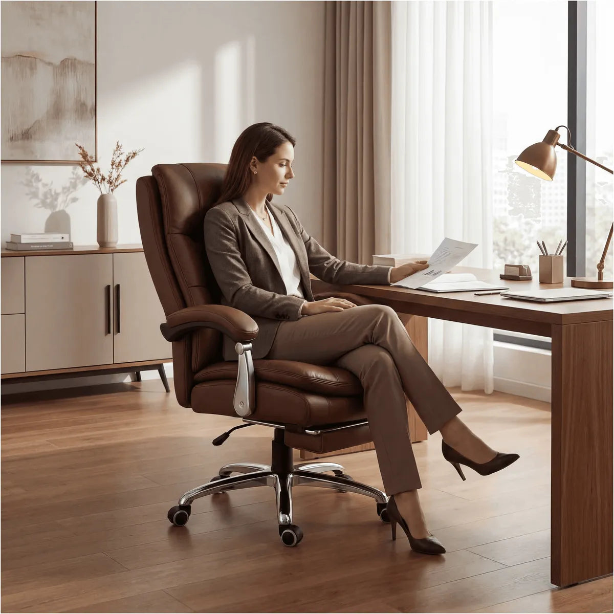 Silla de Oficina Gerencial Homer Design 202 Café