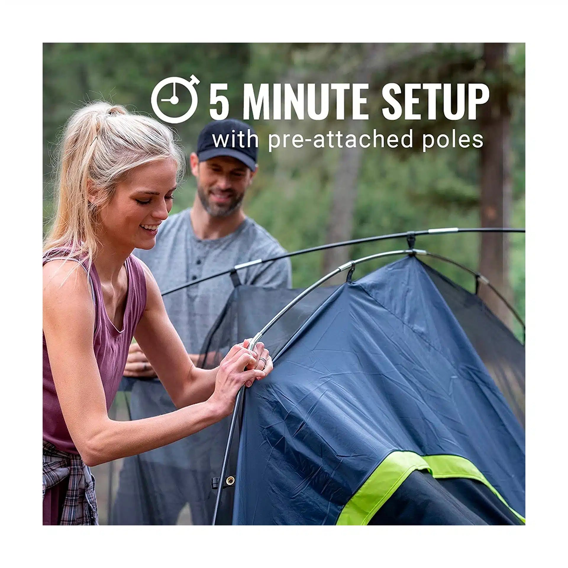 Carpa Coleman 4 Personas Skydome Dark Room, Azul y Verde