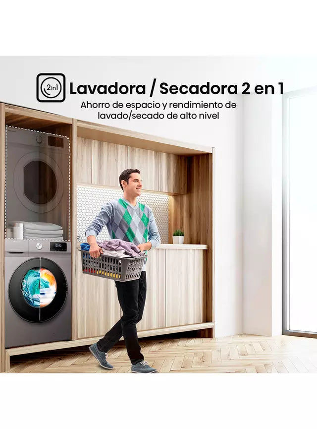 Lavadora Secadora Hisense Wd3q1042bt Carga Frontal Gris 10/6 Kg