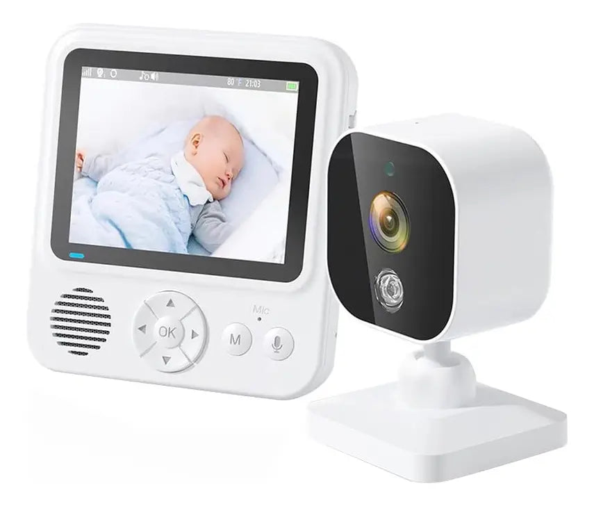 Monitor de Bebé con Cámara y Visión Nocturna 2.8 Pulgadas Blanco
