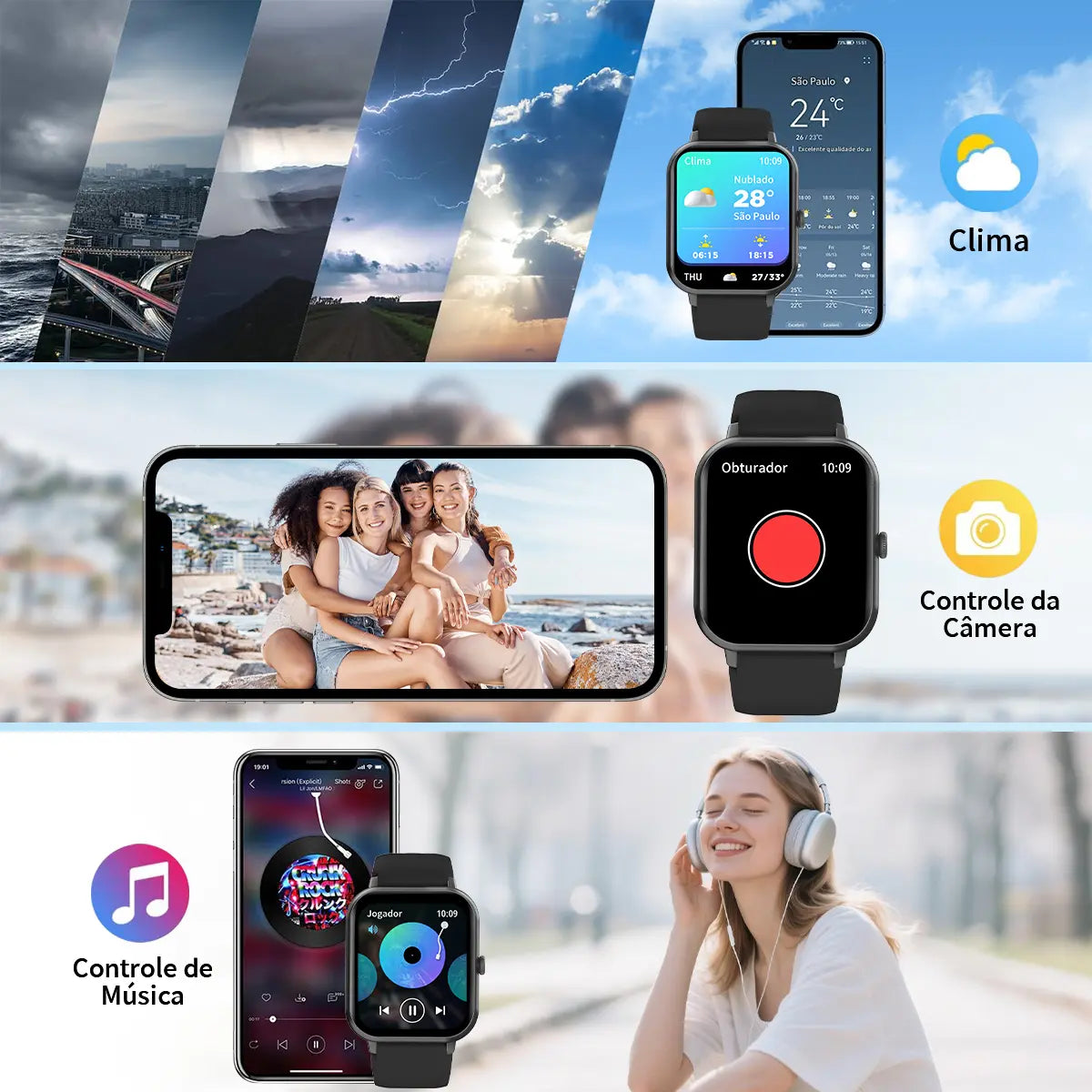 Smartwatch Willful SW025 (V10), Negro