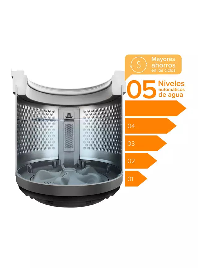 Lavadora Automática Carga Superior Mademsa 12 kg Gris