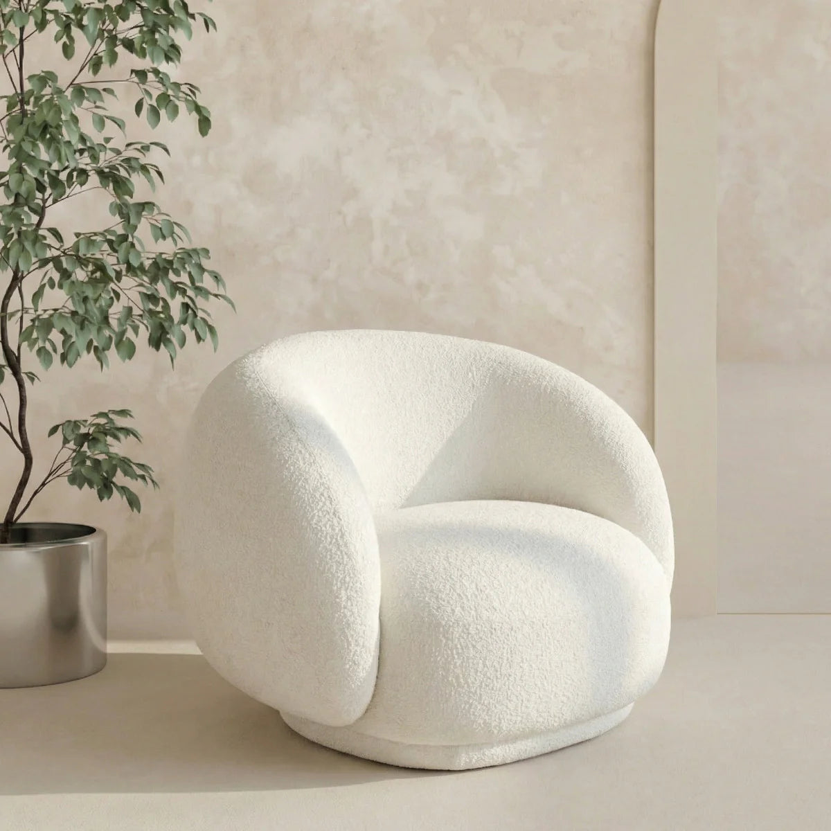 Sillón Individual Santu Home & Deco Nórdico Blanco