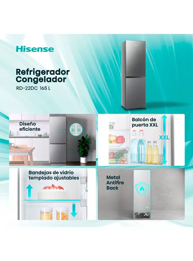 Refrigerador Congelador Hisense RD-22DC Silver 165L