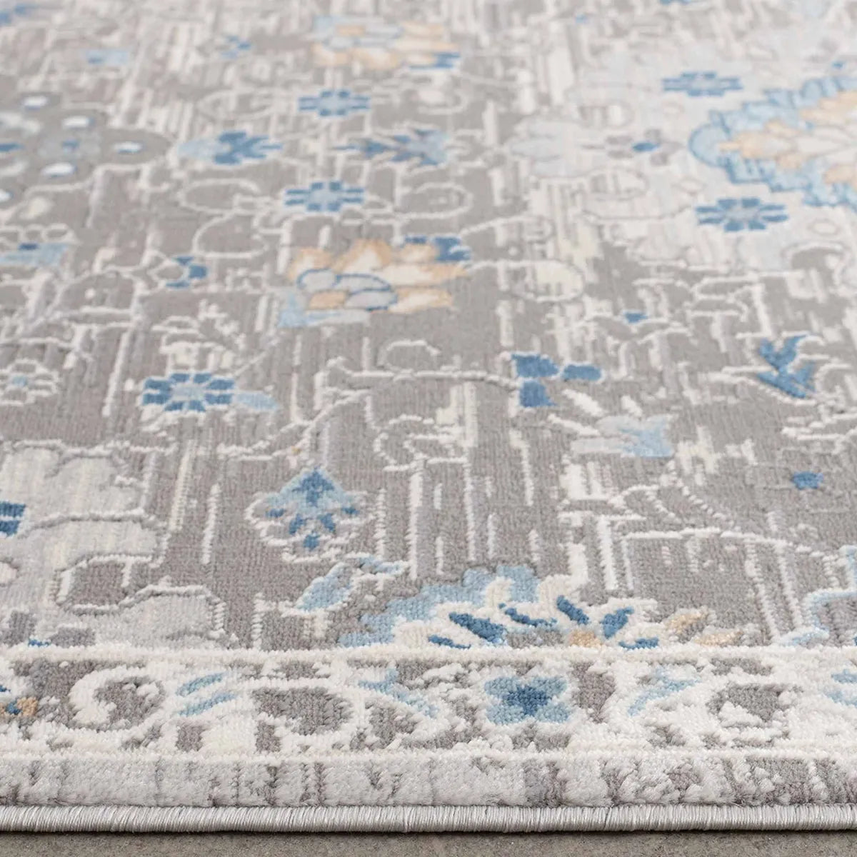 Alfombra Bergen B Rugs Turco Gris y Azul 160x230 cm