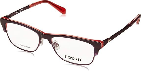 Armazón Oftálmico Lentes Fossil 7026 Rojo Femenino