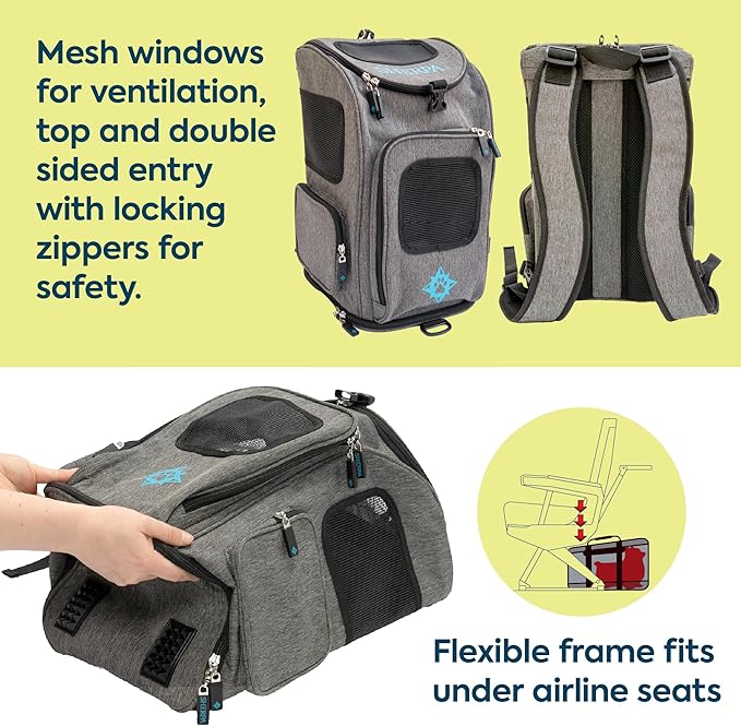 Mochila De Viaje Para Mascotas Sherpa 55528 / 2 En 1 Gray M