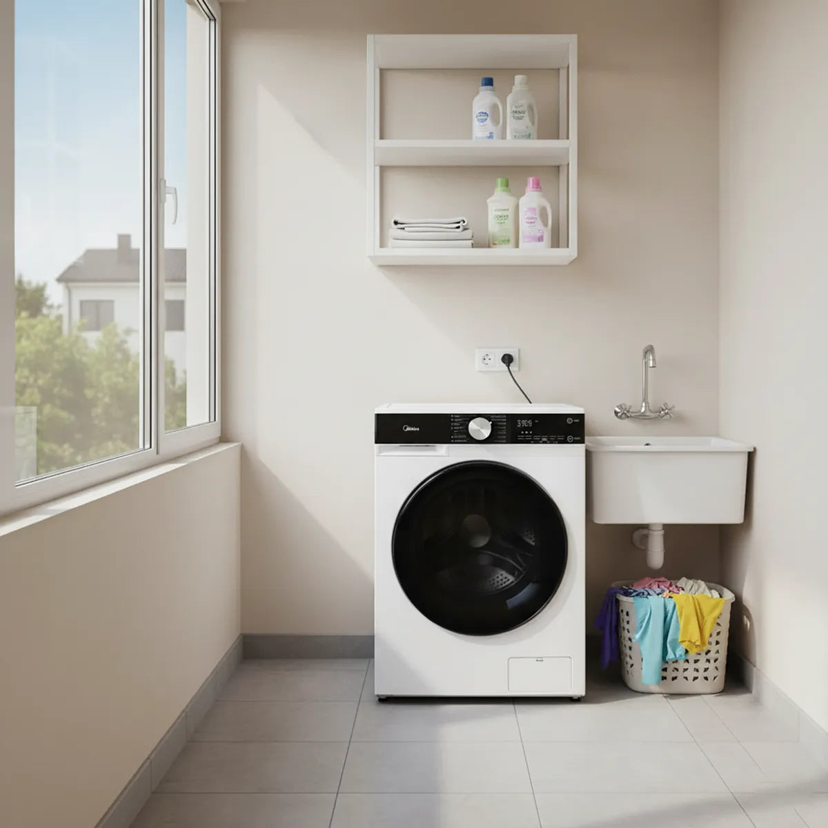 Lavadora Secadora Midea MLSF09 9.5/7 kg Blanca