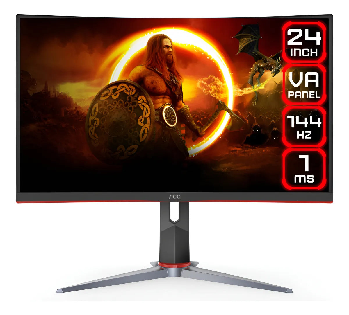 Monitor Gamer Aoc C24g2 Black/Red 23.6"