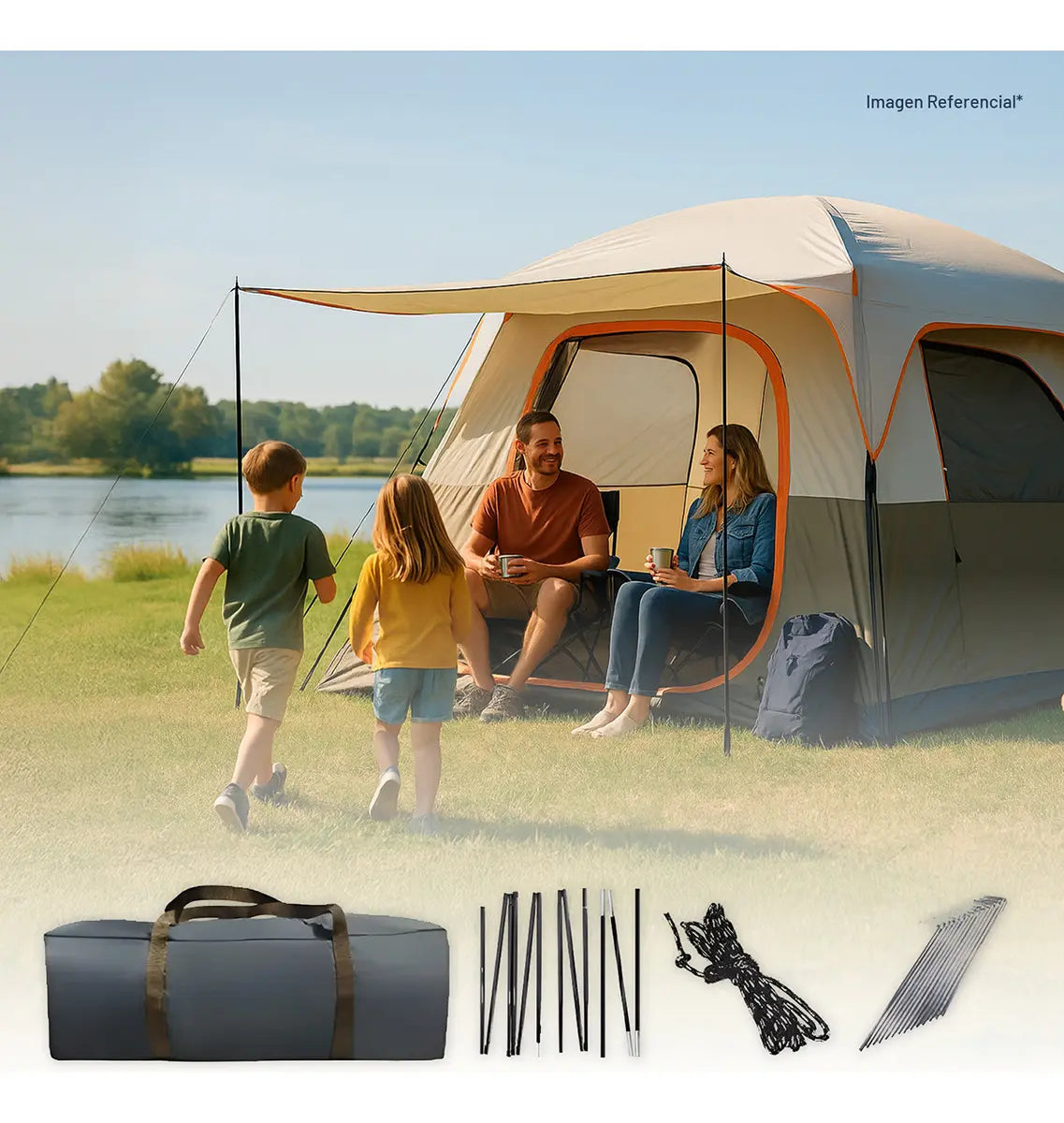 Carpa Miglu Camping 6-8 Outdoor Lodge Khaki