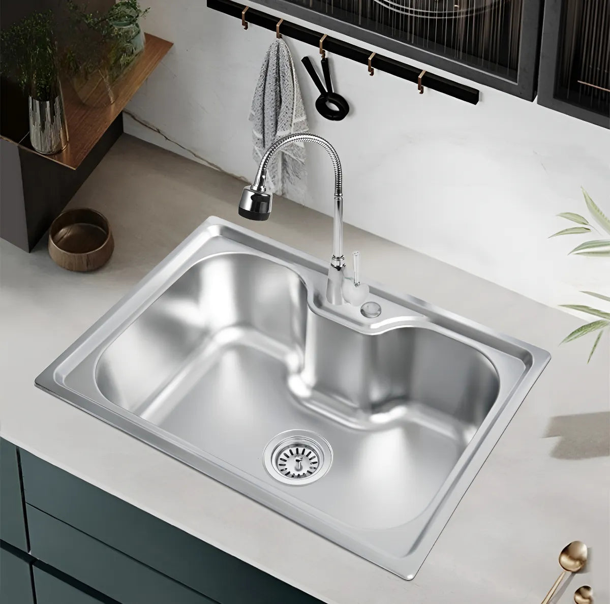 Lavaplatos Simple Empotrado Giovanni Plateado