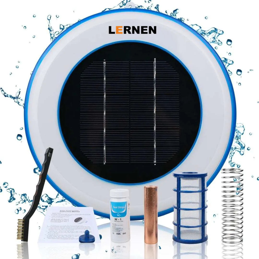 IONIZADOR SOLAR PARA PISCINA MAS ACCESORIOS LERNEN IONI2W AZUL