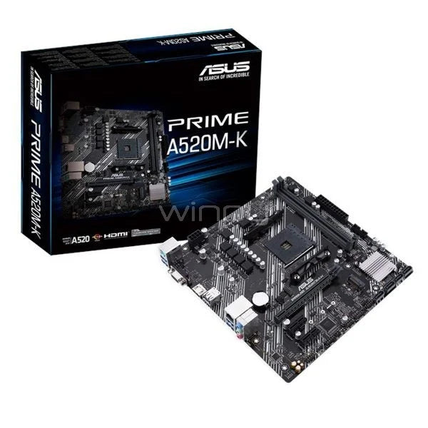 Placa Madre Asus Prime A 520m-K / Amd Ryzen Micro Atx Negro