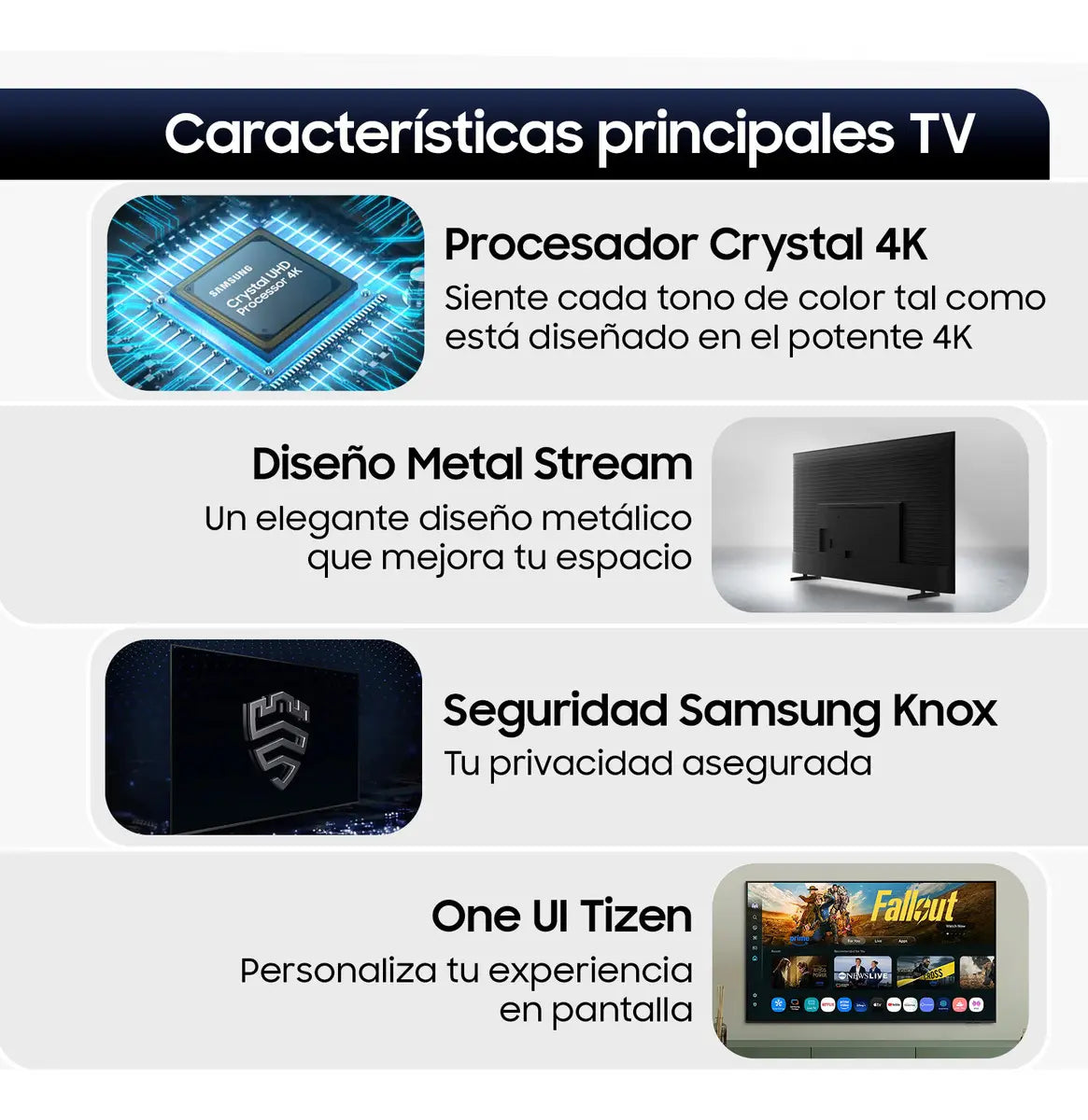 Smart TV Crystal UHD Samsung UN50U8000FG 50 pulgadas